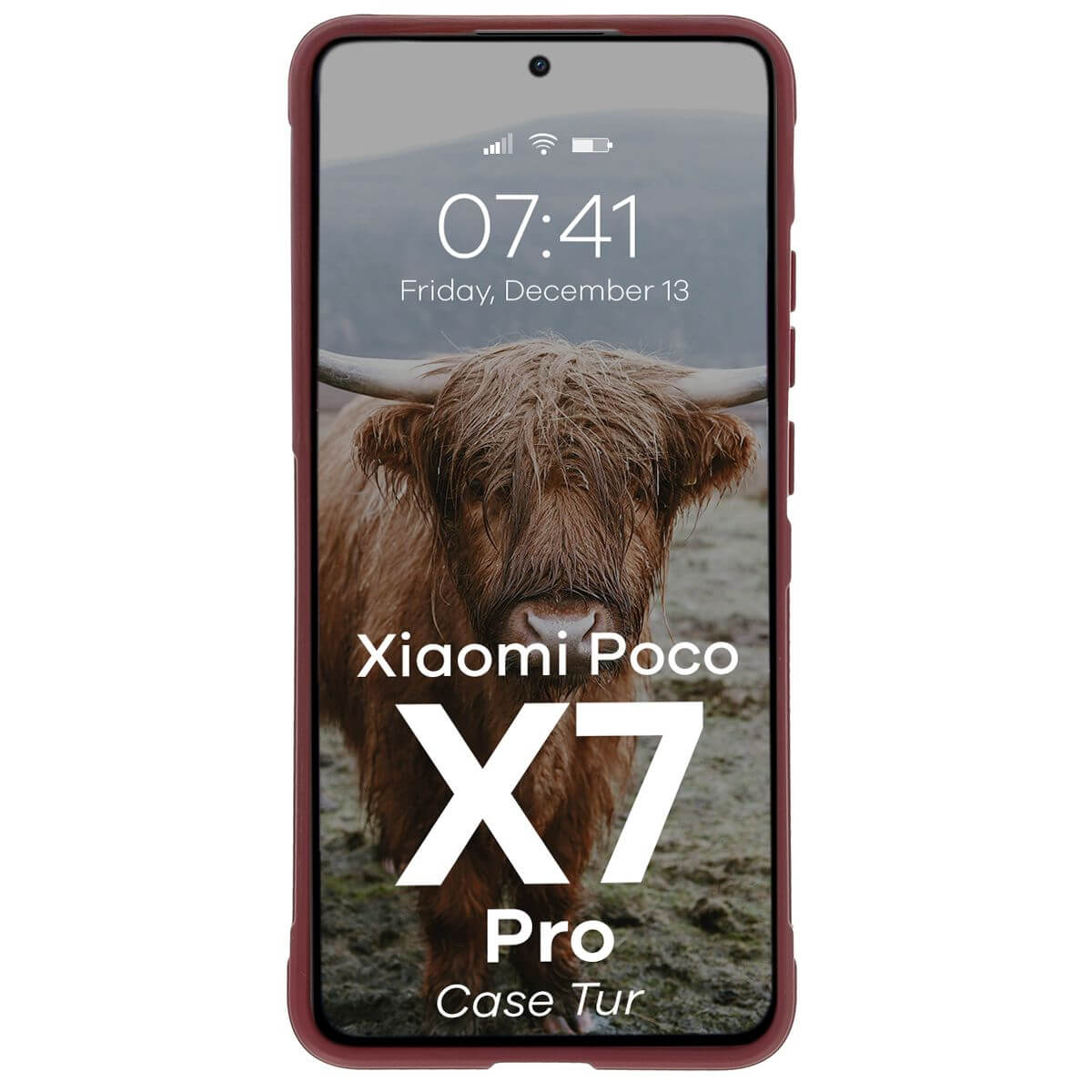 Robuste Handyhülle für Xiaomi Poco X7 Pro, Bizon Case Tur, Burgunderrot