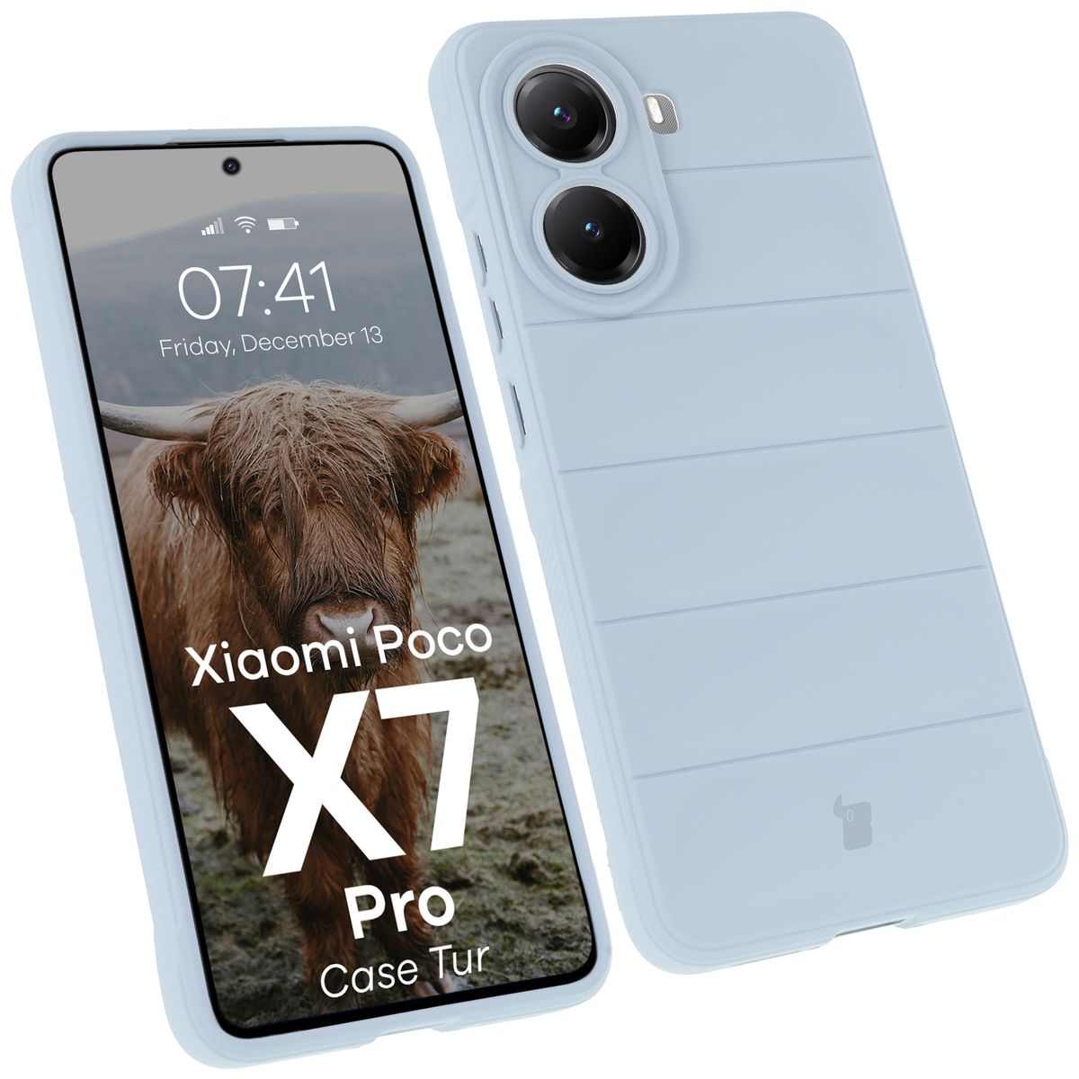 Robuste Handyhülle für Xiaomi Poco X7 Pro, Bizon Case Tur, Hellblau