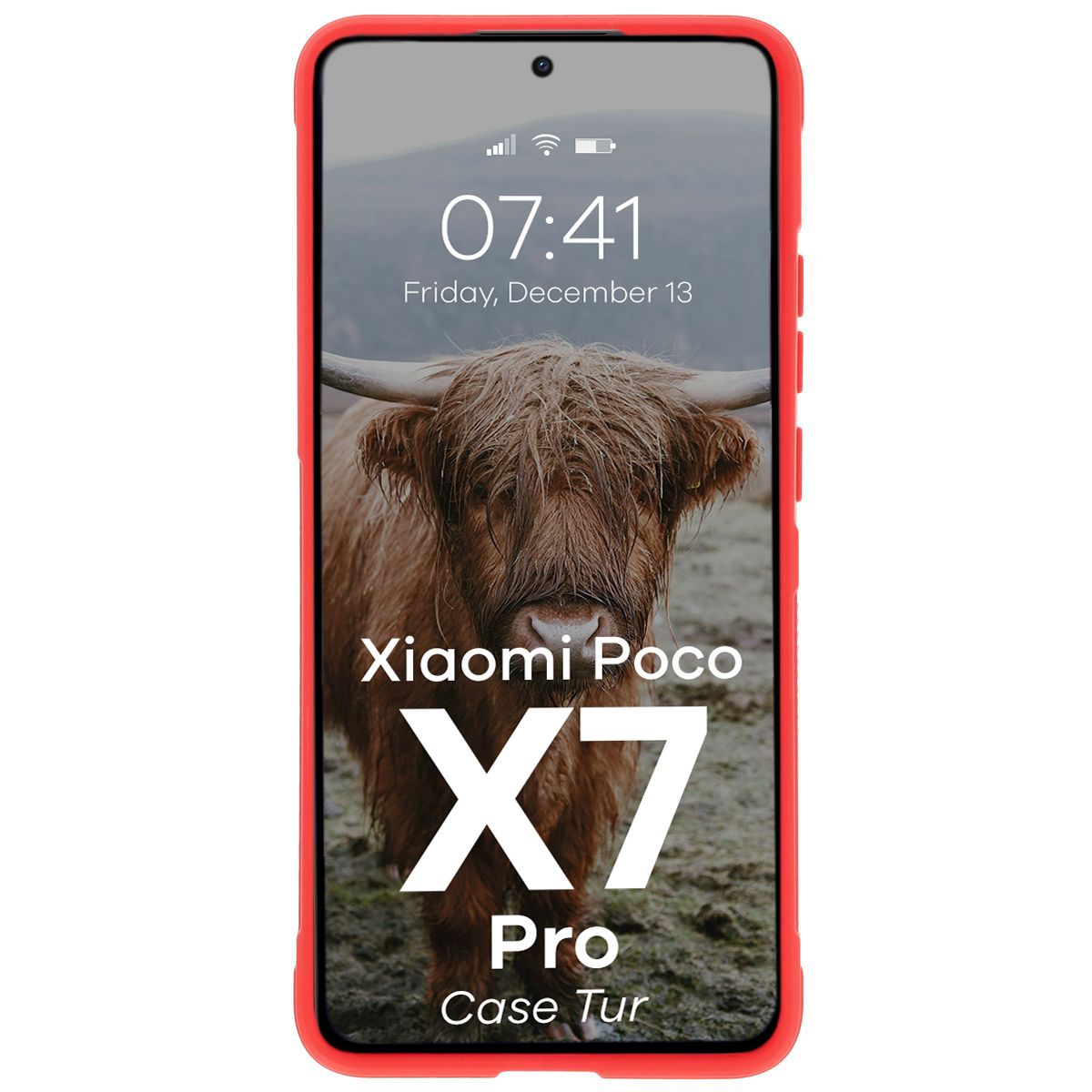 Robuste Handyhülle für Xiaomi Poco X7 Pro, Bizon Case Tur, Rot