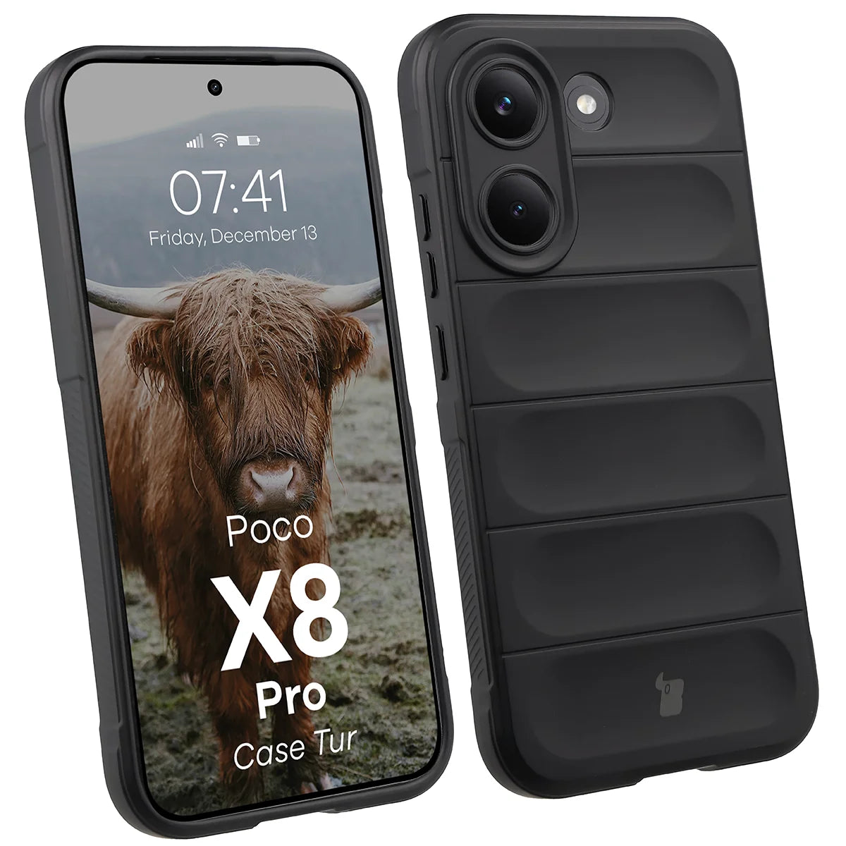 Robuste Handyhülle für Xiaomi POCO X8 Pro, Bizon Case Tur, Schwarz