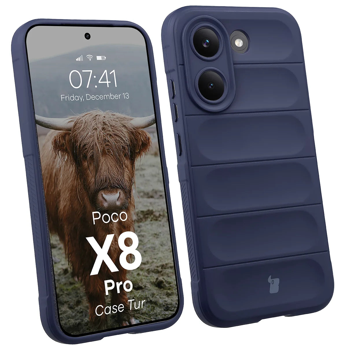 Robuste Handyhülle für Xiaomi POCO X8 Pro, Bizon Case Tur, Dunkelblau