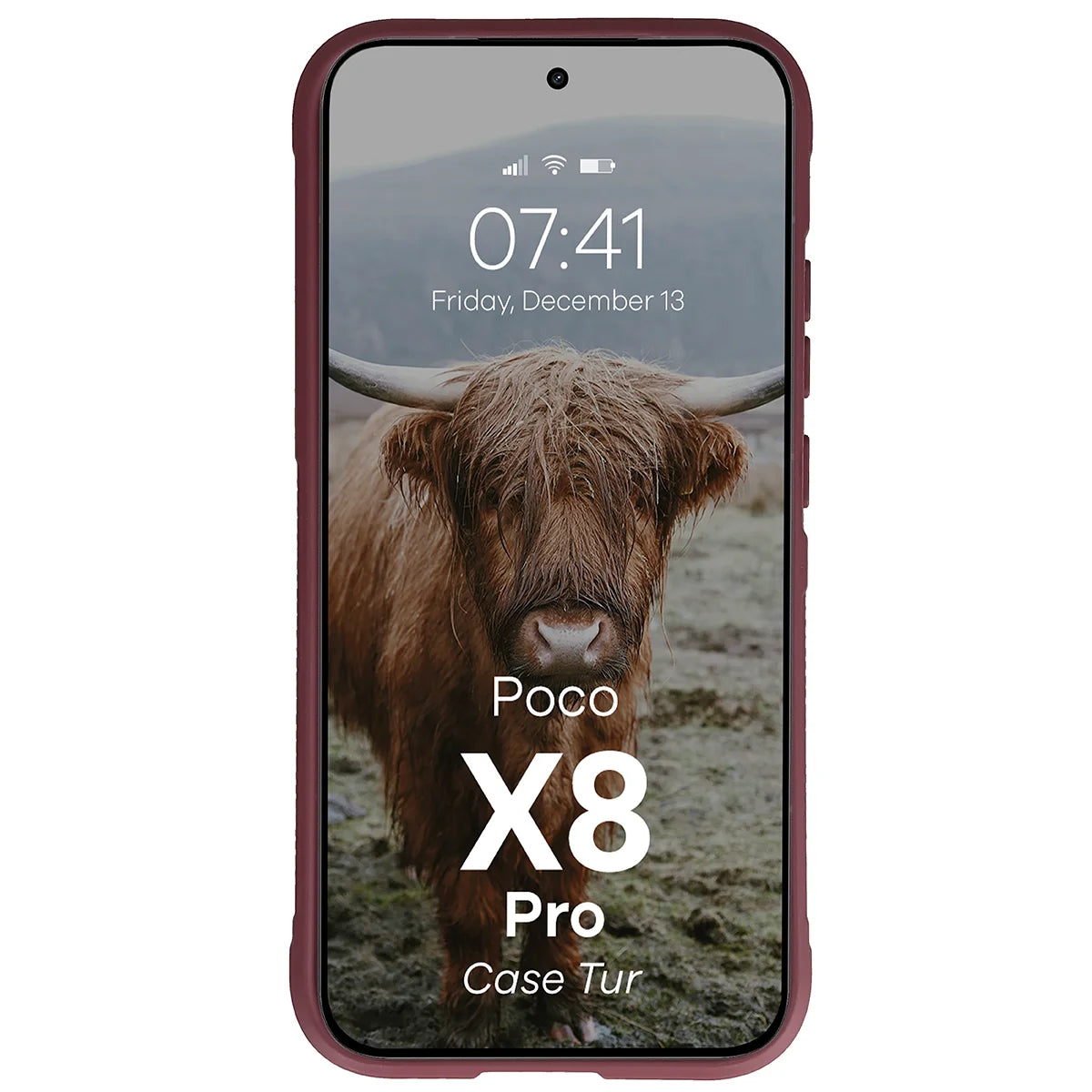 Robuste Handyhülle für Xiaomi POCO X8 Pro, Bizon Case Tur, Burgunderrot