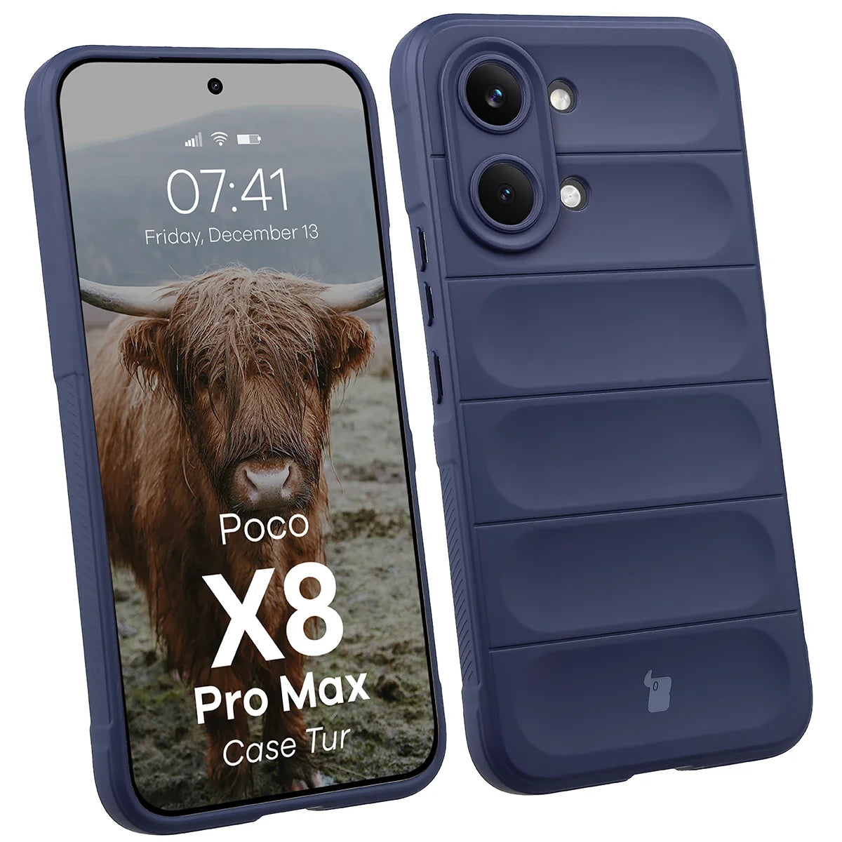 Robuste Handyhülle für Xiaomi POCO X8 Pro Max, Bizon Case Tur, Dunkelblau