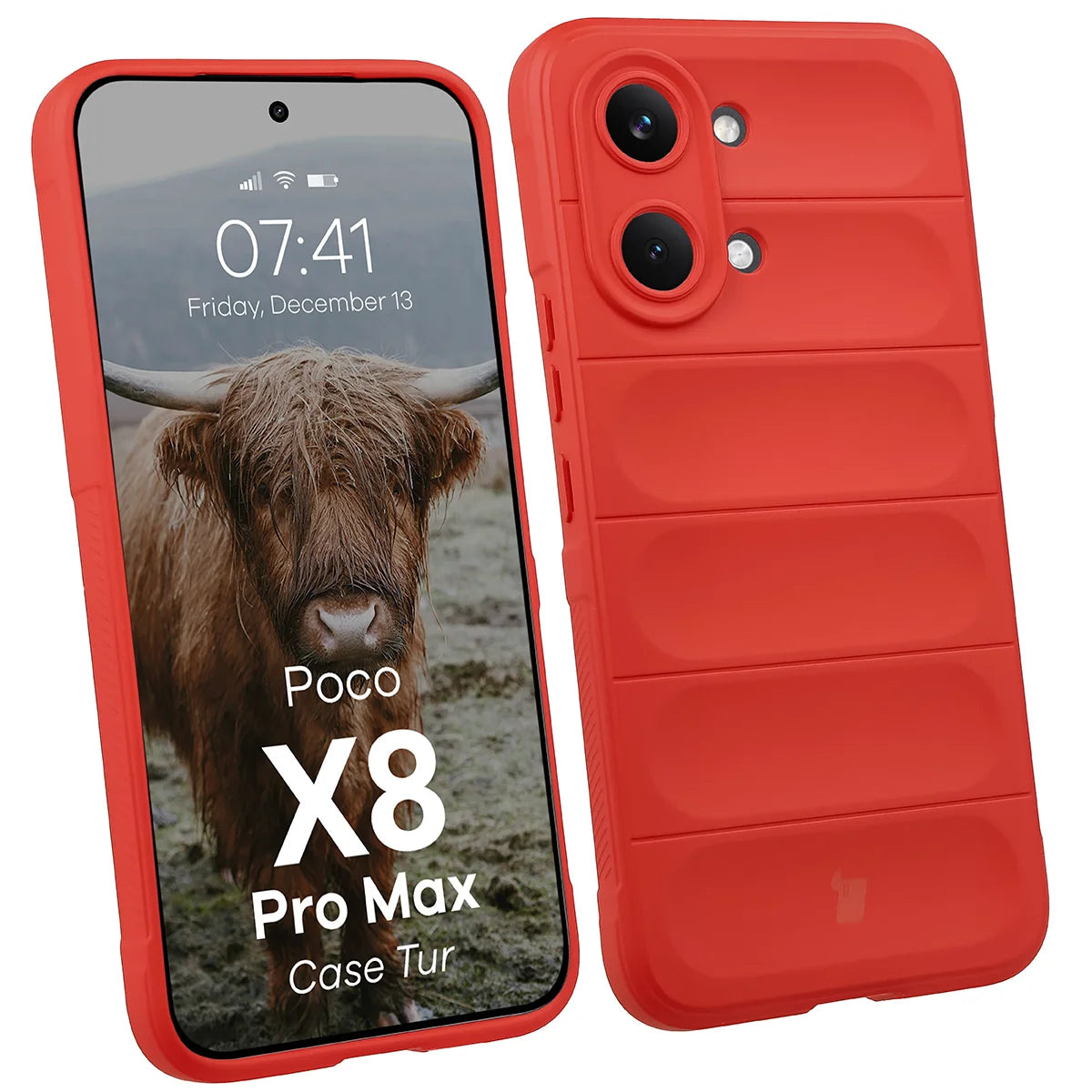 Robuste Handyhülle für Xiaomi POCO X8 Pro Max, Bizon Case Tur, Rot