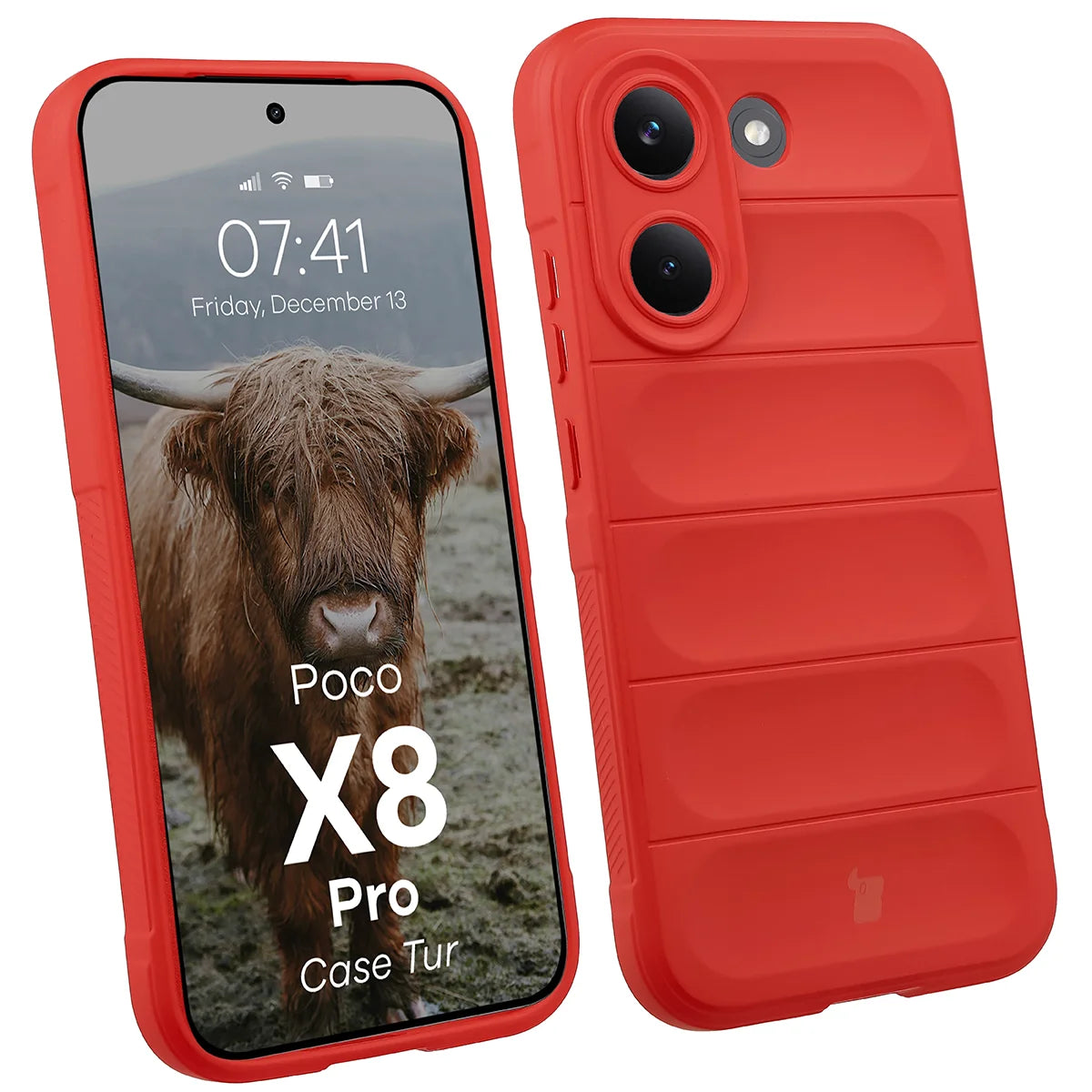 Robuste Handyhülle für Xiaomi POCO X8 Pro, Bizon Case Tur, Rot