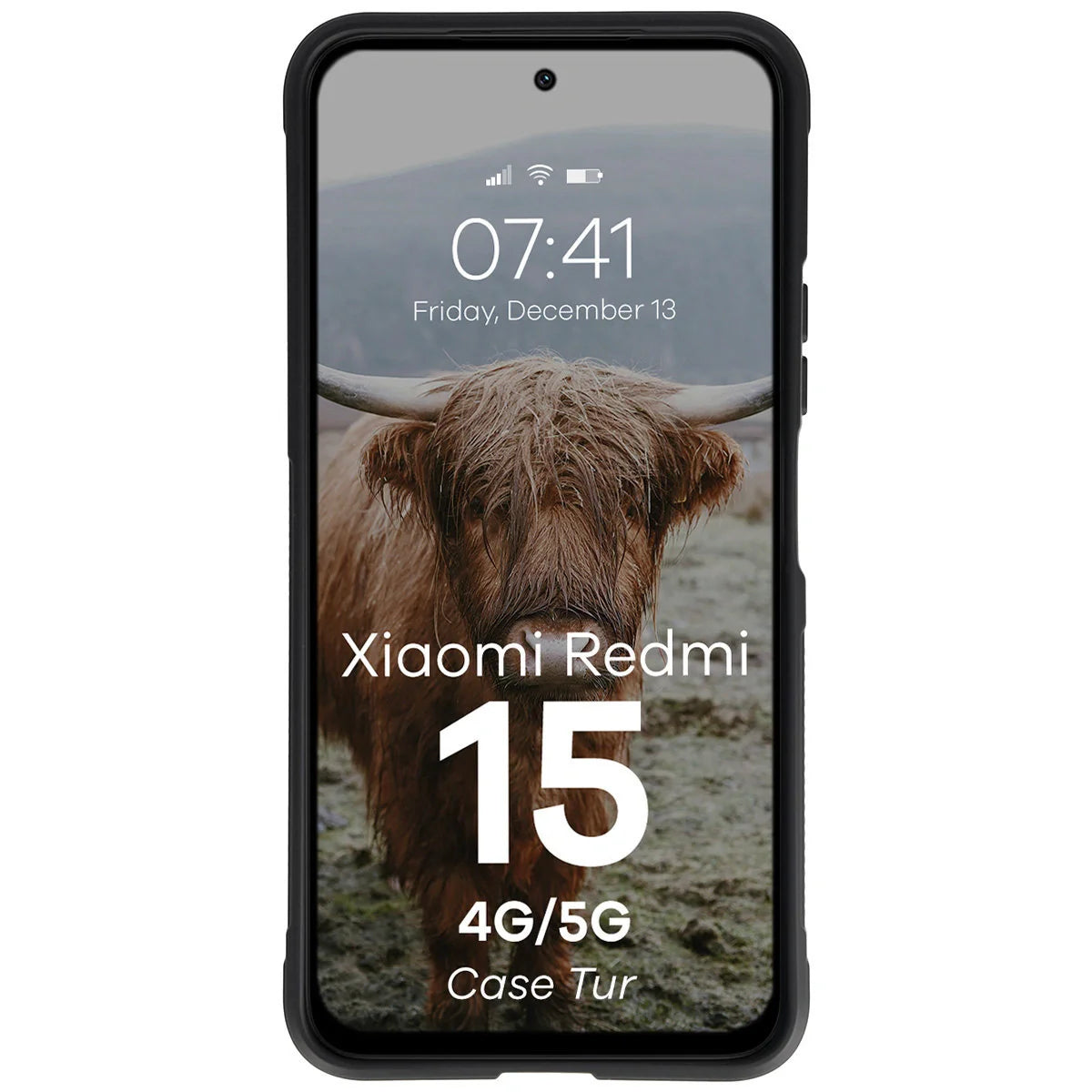 Robuste Handyhülle für Xiaomi Redmi 15 4G / 5G, Bizon Case Tur, Schwarz