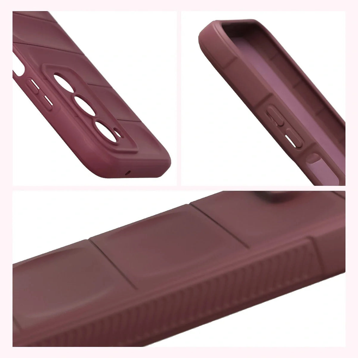 Robuste Handyhülle für Xiaomi Redmi 15 4G / 5G, Bizon Case Tur, Burgunderrot