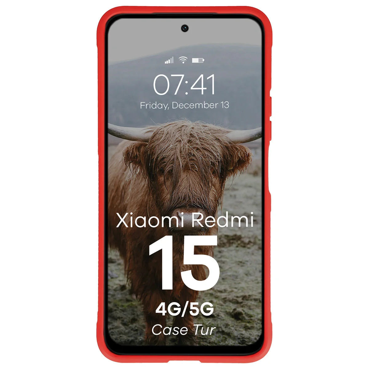 Robuste Handyhülle für Xiaomi Redmi 15 4G / 5G, Bizon Case Tur, Rot