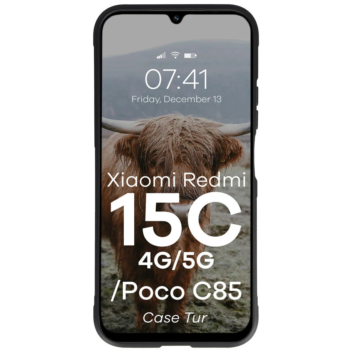 Robuste Handyhülle für Xiaomi Redmi 15C 4G / 5G / POCO C85 4G, Bizon Case Tur, Schwarz