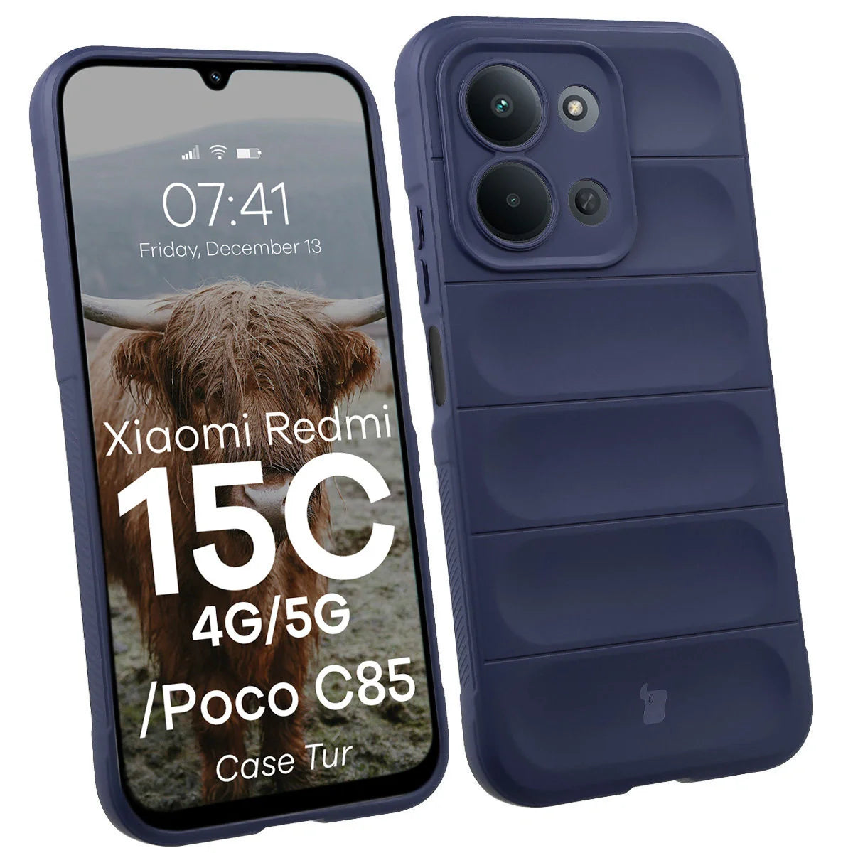 Robuste Handyhülle für Xiaomi Redmi 15C 4G / 5G / POCO C85 4G, Bizon Case Tur, Dunkelblau