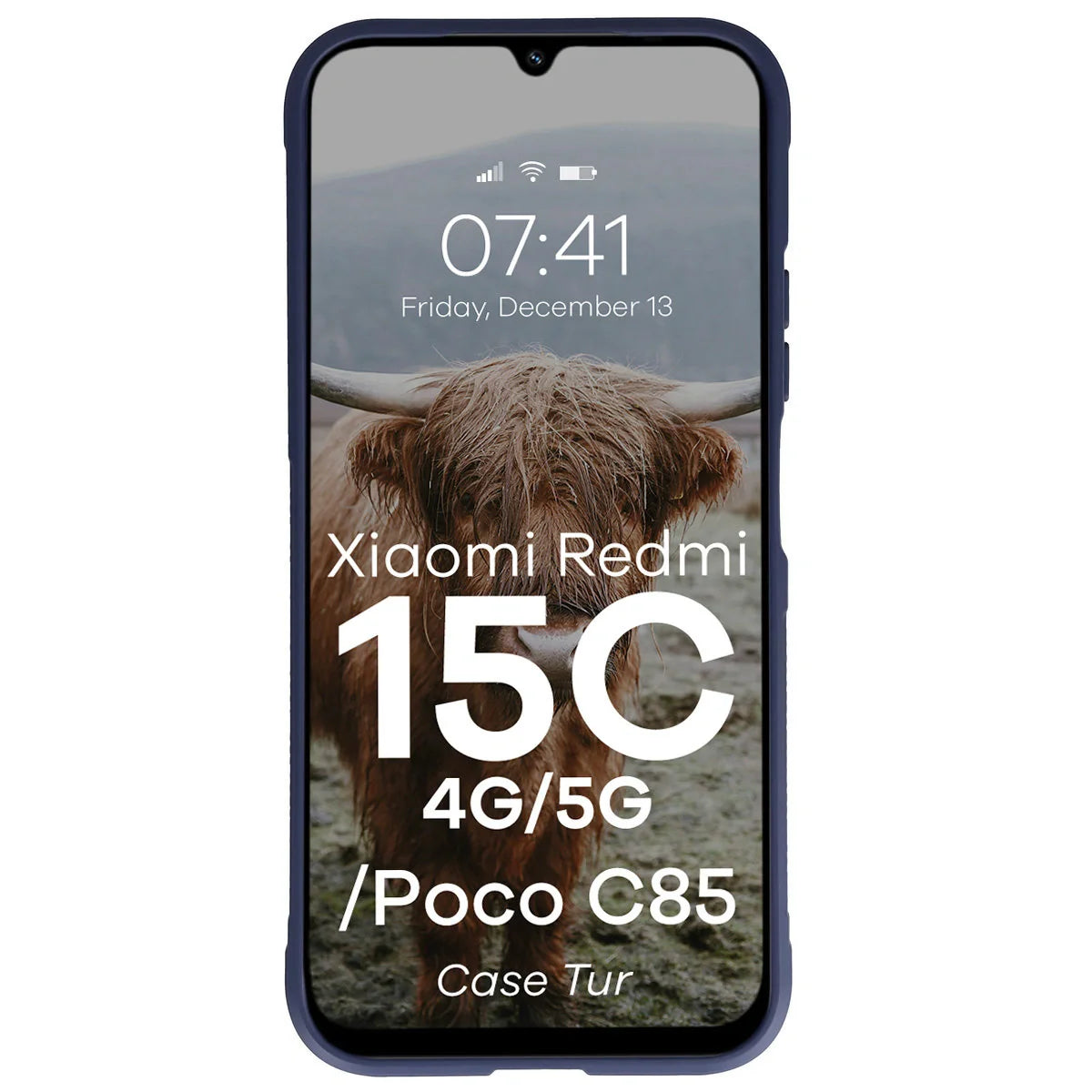 Robuste Handyhülle für Xiaomi Redmi 15C 4G / 5G / POCO C85 4G, Bizon Case Tur, Dunkelblau