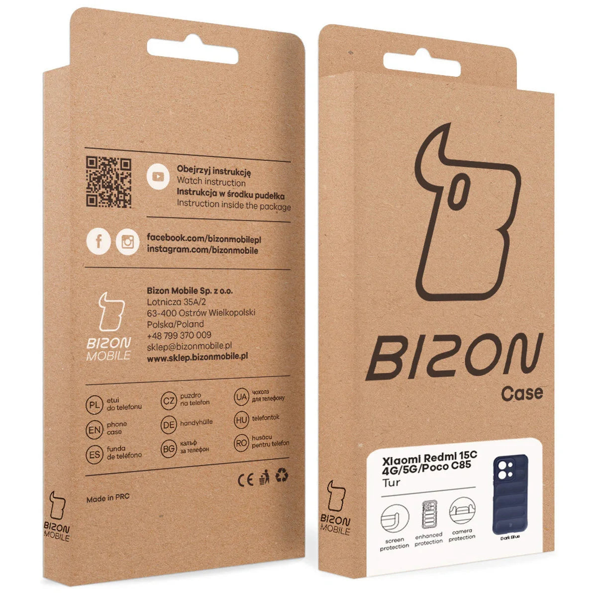 Robuste Handyhülle für Xiaomi Redmi 15C 4G / 5G / POCO C85 4G, Bizon Case Tur, Dunkelblau