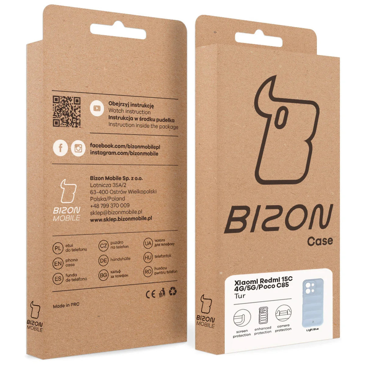 Robuste Handyhülle für Xiaomi Redmi 15C 4G / 5G / POCO C85 4G, Bizon Case Tur, Hellblau