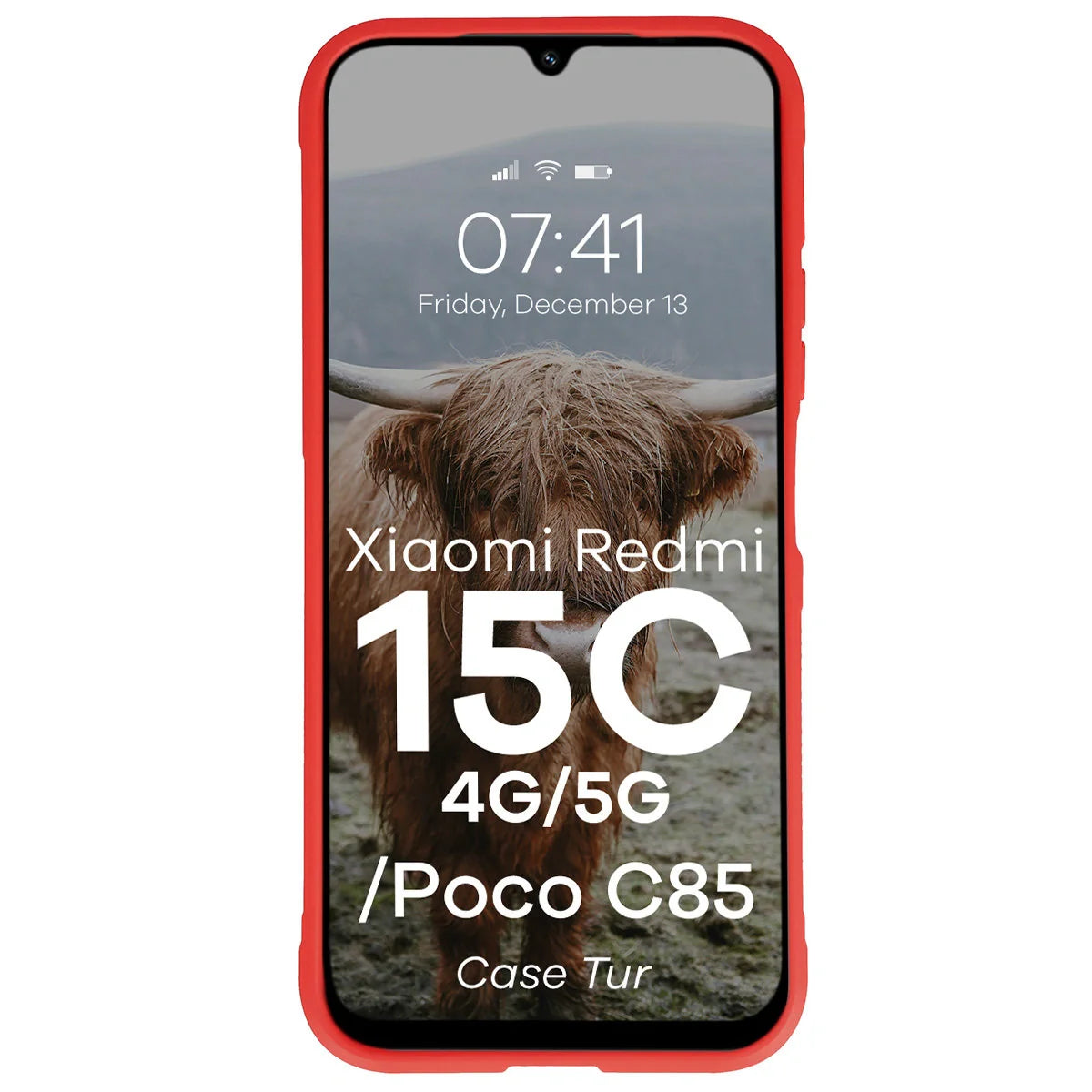 Robuste Handyhülle für Xiaomi Redmi 15C 4G / 5G / POCO C85 4G, Bizon Case Tur, Rot