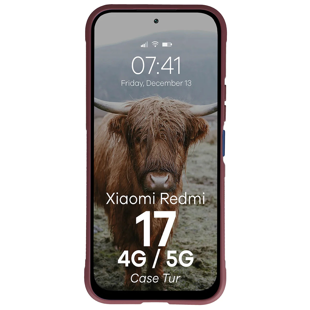 Robuste Handyhülle für Xiaomi Redmi 17 4G/5G, Bizon Case Tur, Burgunderrot (5/8)
