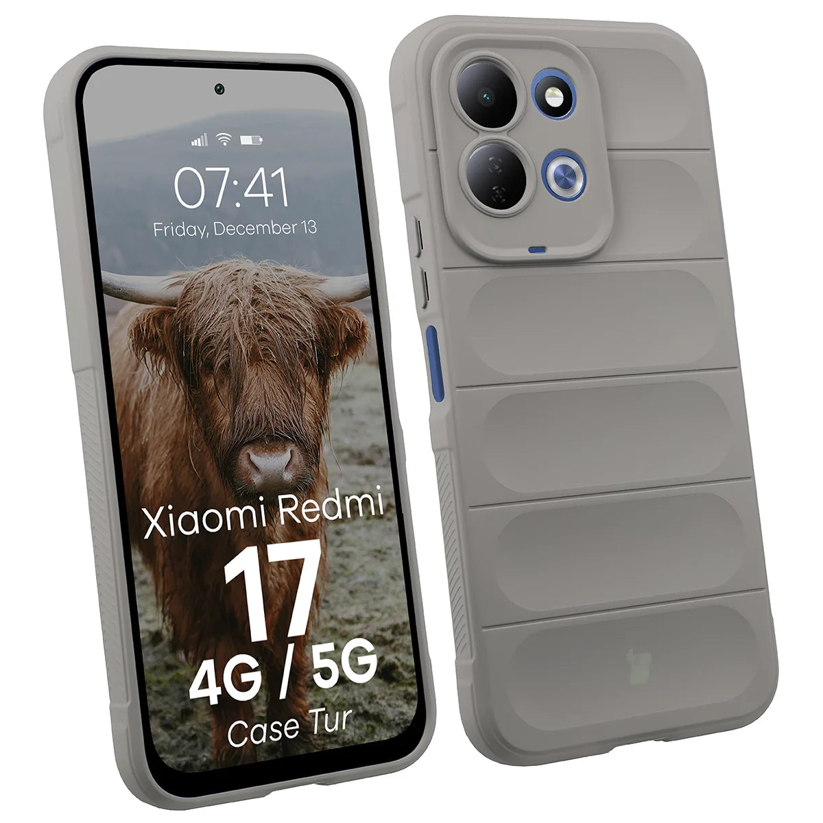 Robuste Handyhülle für Xiaomi Redmi 17 4G/5G, Bizon Case Tur, Hellgrau (1/8)