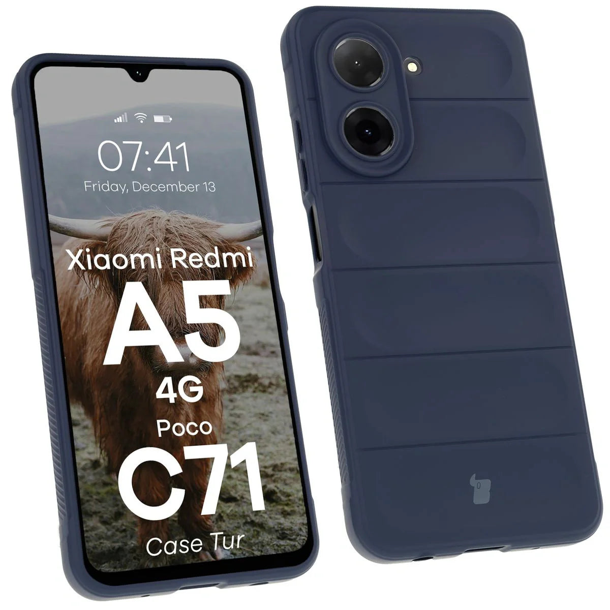 Robuste Handyhülle für Xiaomi Redmi A5 4G / POCO C71 4G, Bizon Case Tur, Dunkelblau