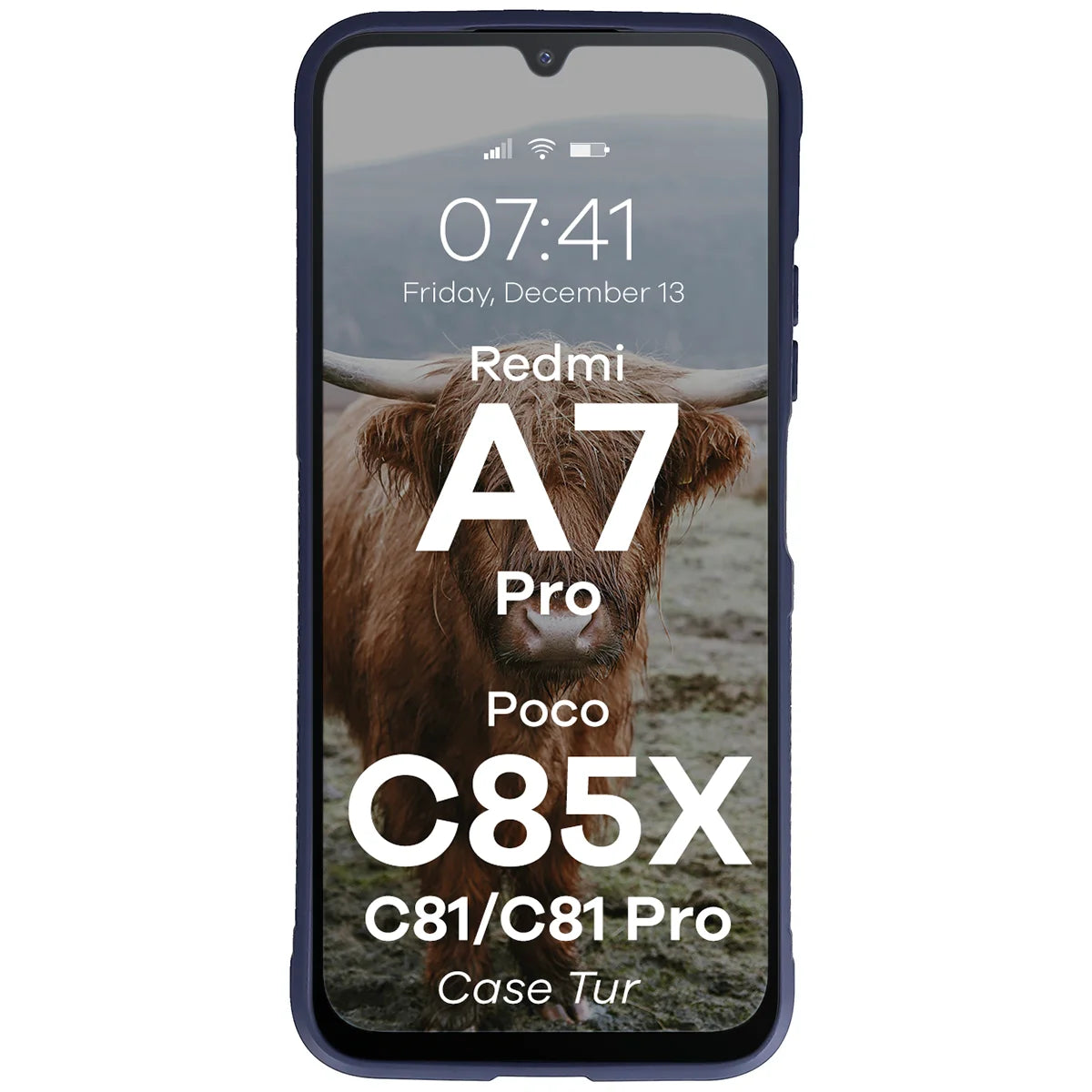 Robuste Handyhülle für Xiaomi Redmi A7 Pro / POCO C85X / C81 / C81 Pro, Bizon Case Tur, Dunkelblau