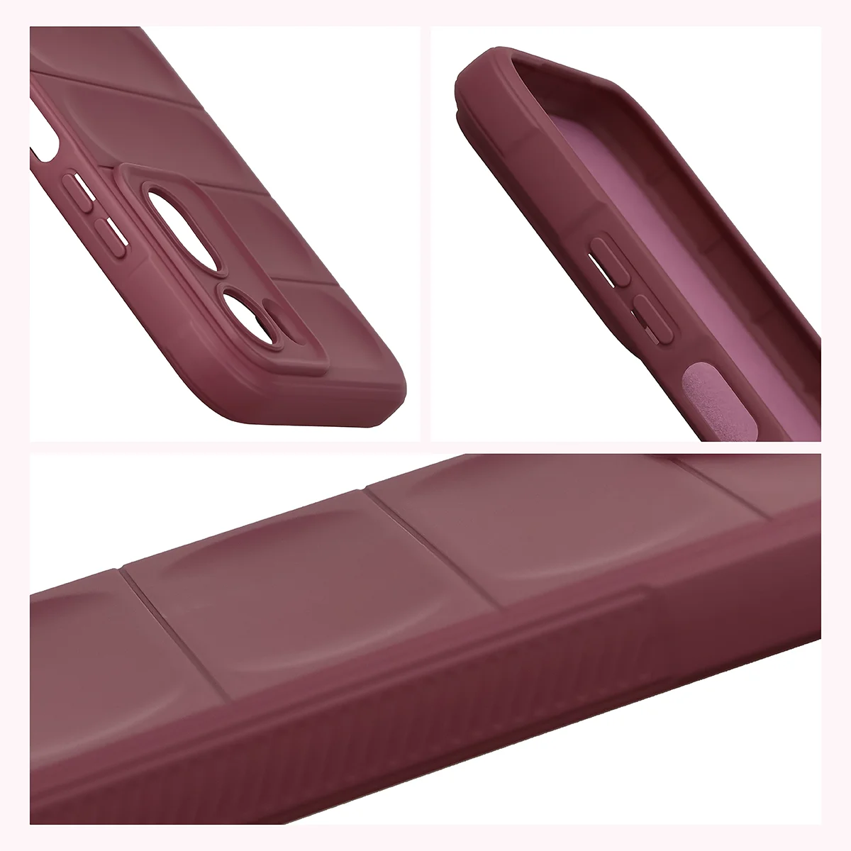 Robuste Handyhülle für Xiaomi Redmi A7 Pro / POCO C85X / C81 / C81 Pro, Bizon Case Tur, Burgunderrot