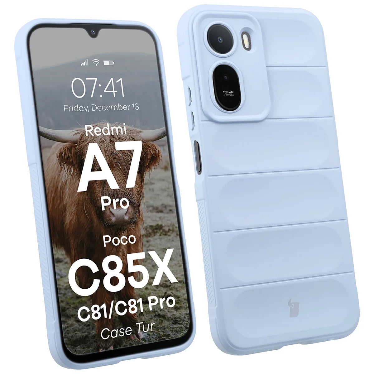 Robuste Handyhülle für Xiaomi Redmi A7 Pro / POCO C85X / C81 / C81 Pro, Bizon Case Tur, Hellblau