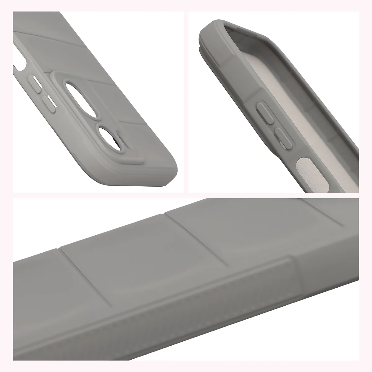 Robuste Handyhülle für Xiaomi Redmi A7 Pro / POCO C85X / C81 / C81 Pro, Bizon Case Tur, Hellgrau