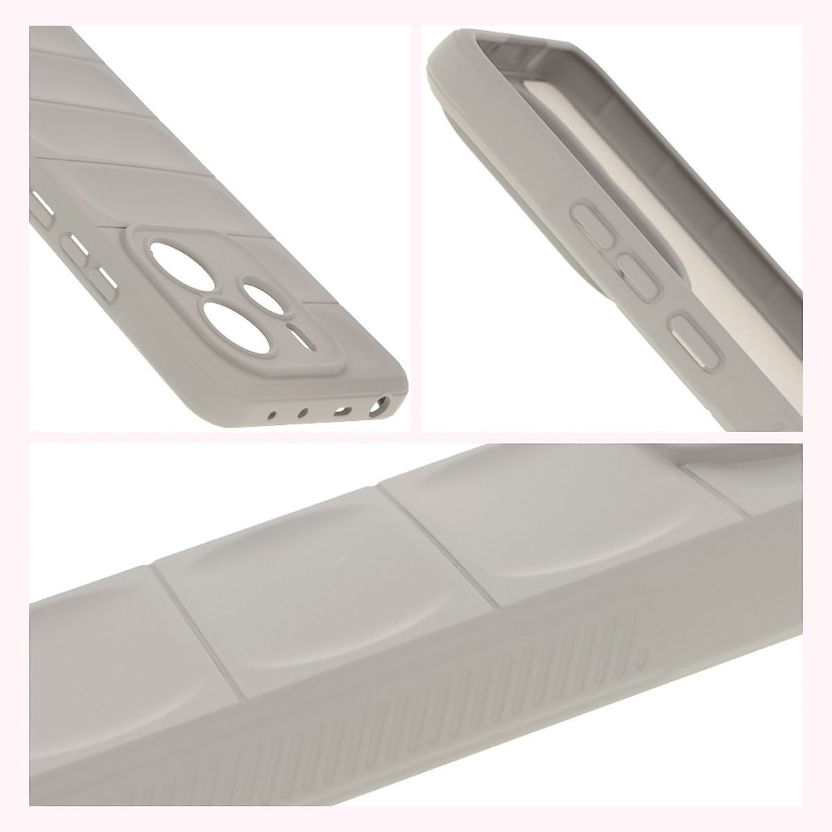 Robuste Handyhülle für Xiaomi Redmi Note 14 5G, Bizon Case Tur, Hellgrau