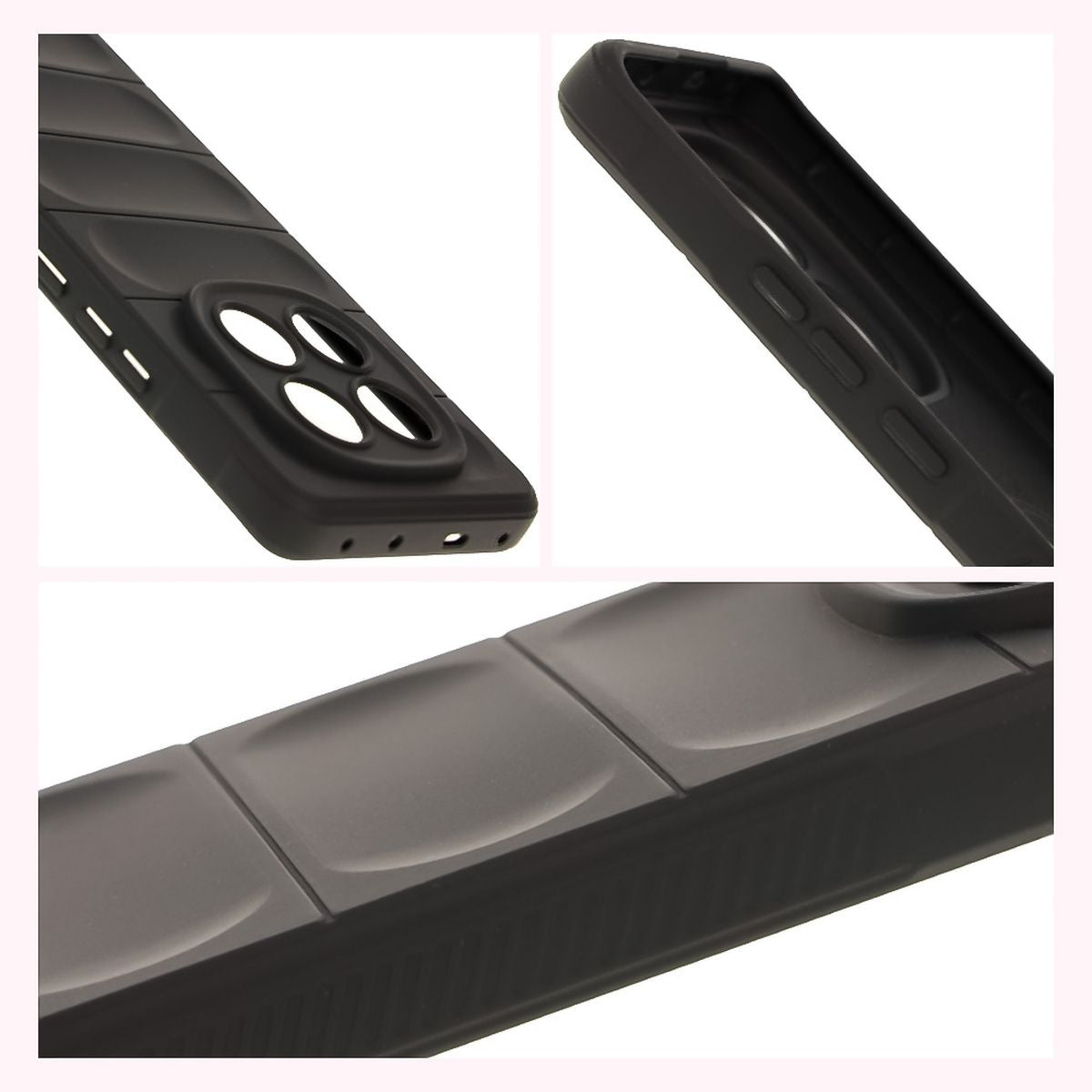Robuste Handyhülle für Xiaomi Redmi Note 14 Pro 5G / Poco X7, Bizon Case Tur, Schwarz