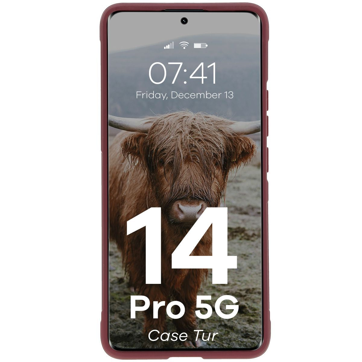 Robuste Handyhülle für Xiaomi Redmi Note 14 Pro 5G / Poco X7, Bizon Case Tur, Burgunderrot