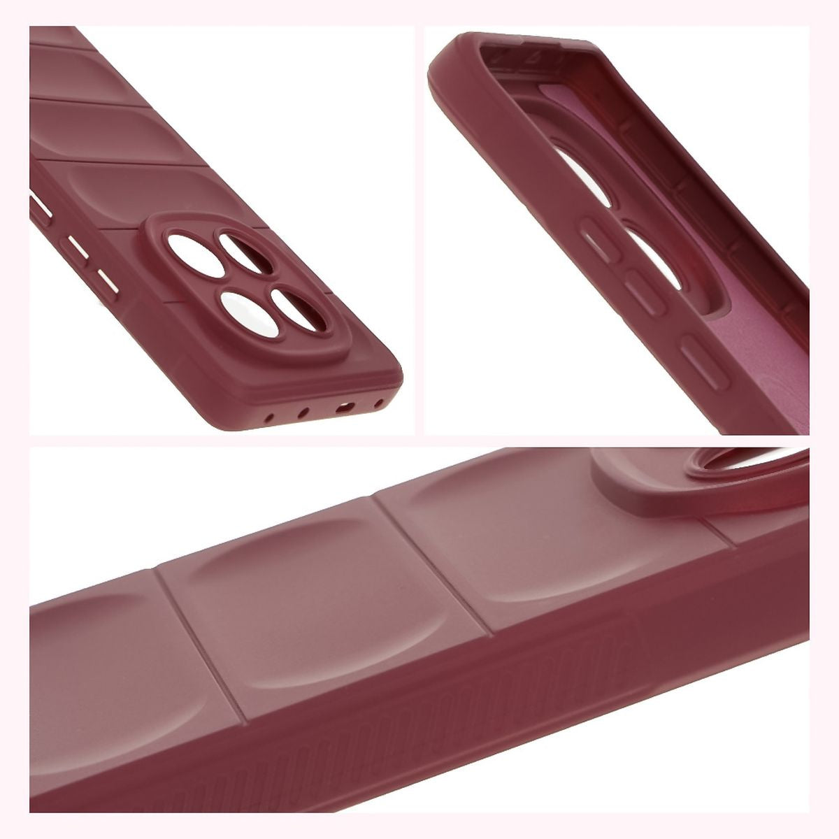 Robuste Handyhülle für Xiaomi Redmi Note 14 Pro 5G / Poco X7, Bizon Case Tur, Burgunderrot