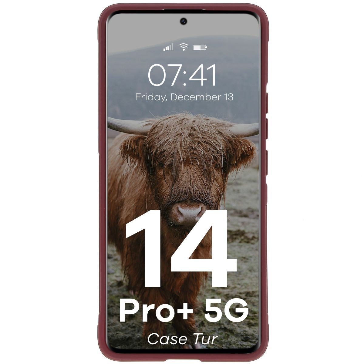 Robuste Handyhülle für Xiaomi Redmi Note 14 Pro Plus 5G, Bizon Case Tur, Burgunderrot