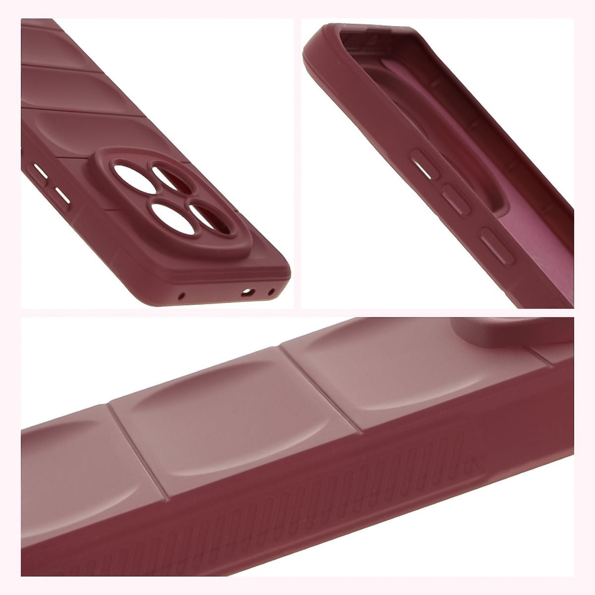 Robuste Handyhülle für Xiaomi Redmi Note 14 Pro Plus 5G, Bizon Case Tur, Burgunderrot