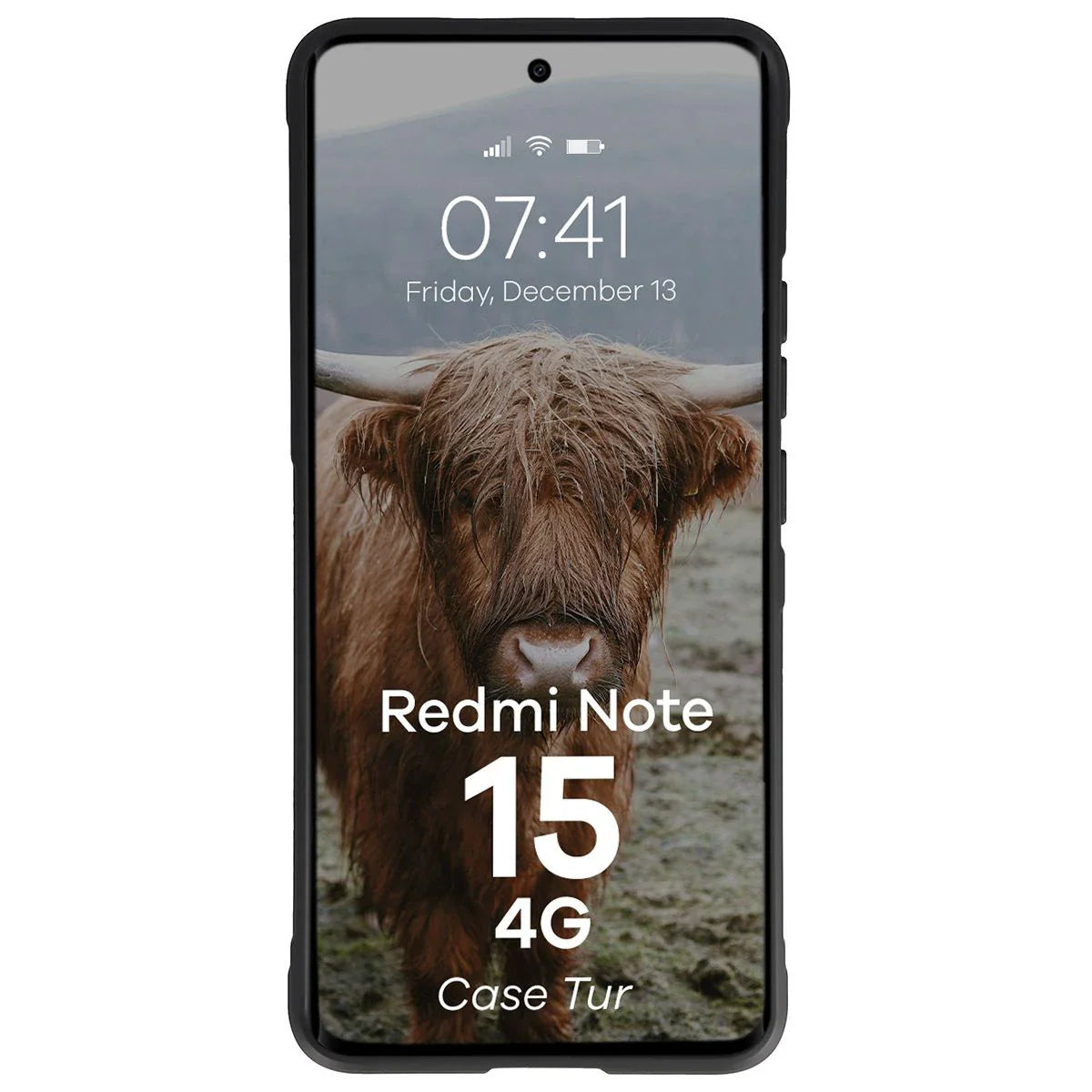 Robuste Handyhülle für Xiaomi Redmi Note 15 4G, Bizon Case Tur, Schwarz