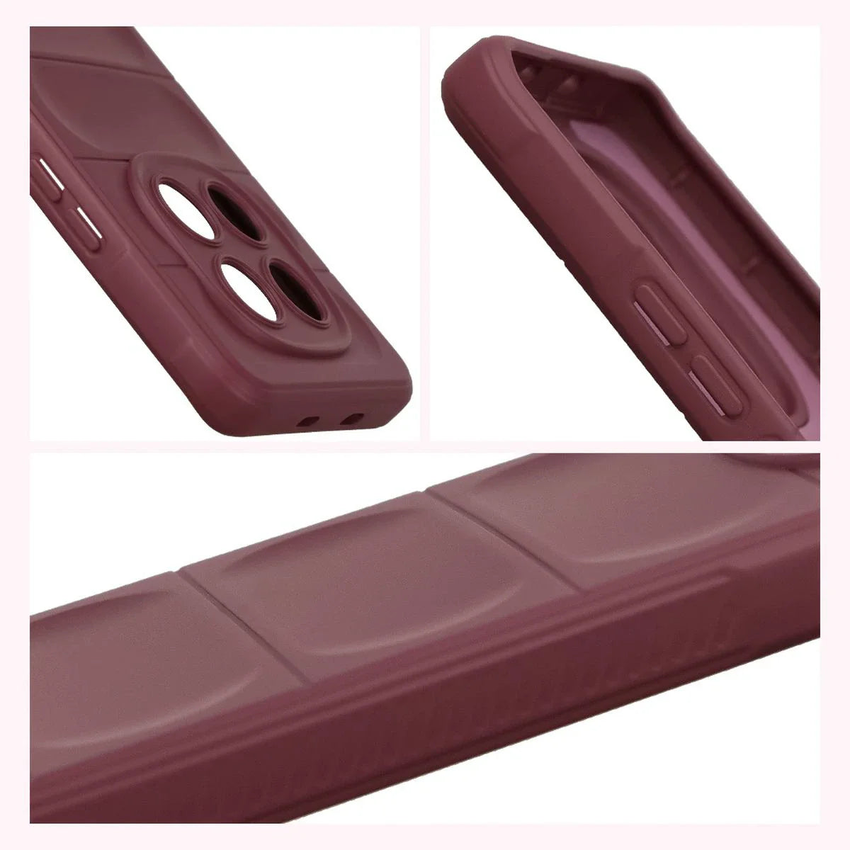 Robuste Handyhülle für Xiaomi Redmi Note 15 4G, Bizon Case Tur, Burgunderrot