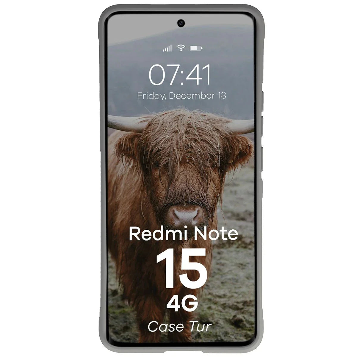 Robuste Handyhülle für Xiaomi Redmi Note 15 4G, Bizon Case Tur, Hellgrau