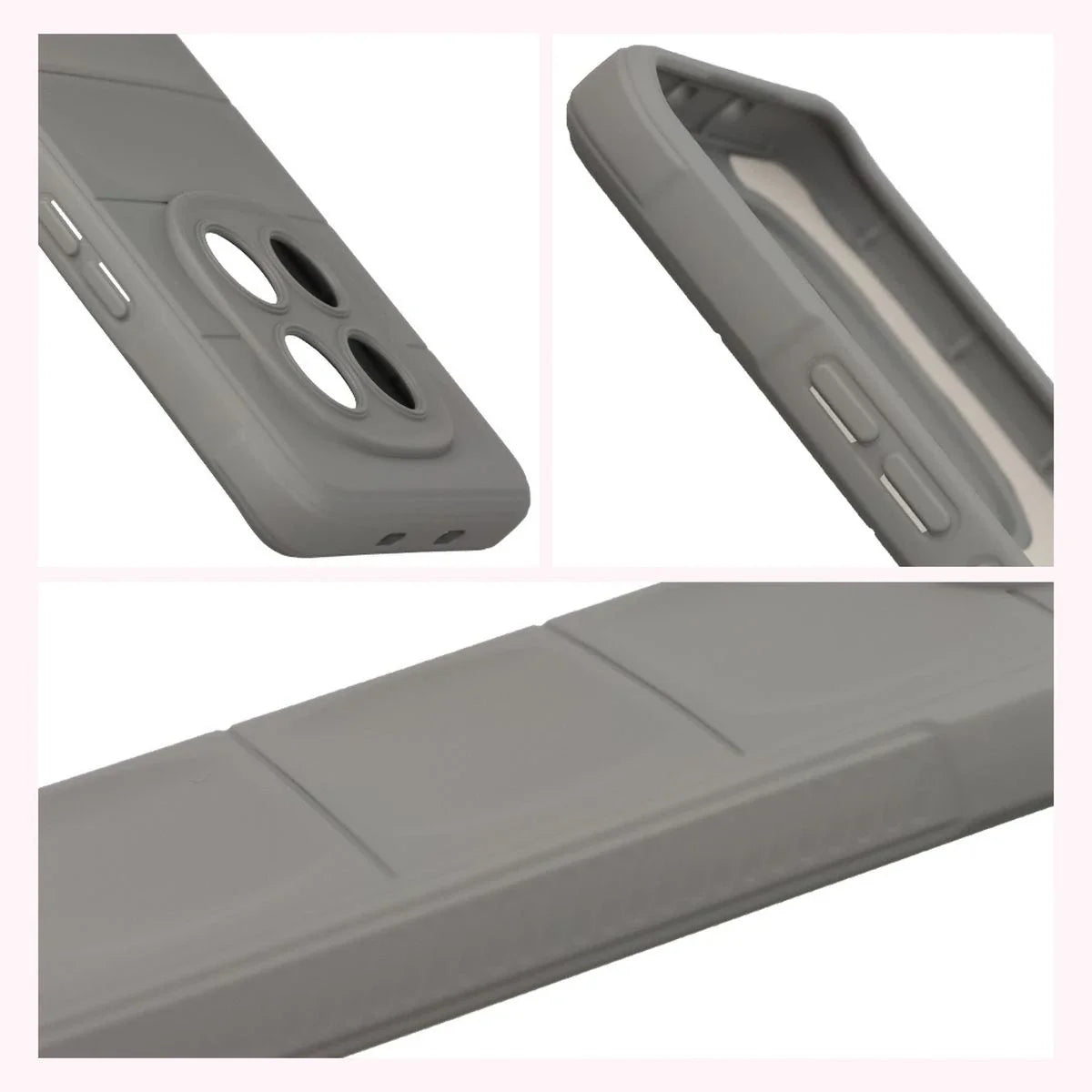 Robuste Handyhülle für Xiaomi Redmi Note 15 4G, Bizon Case Tur, Hellgrau