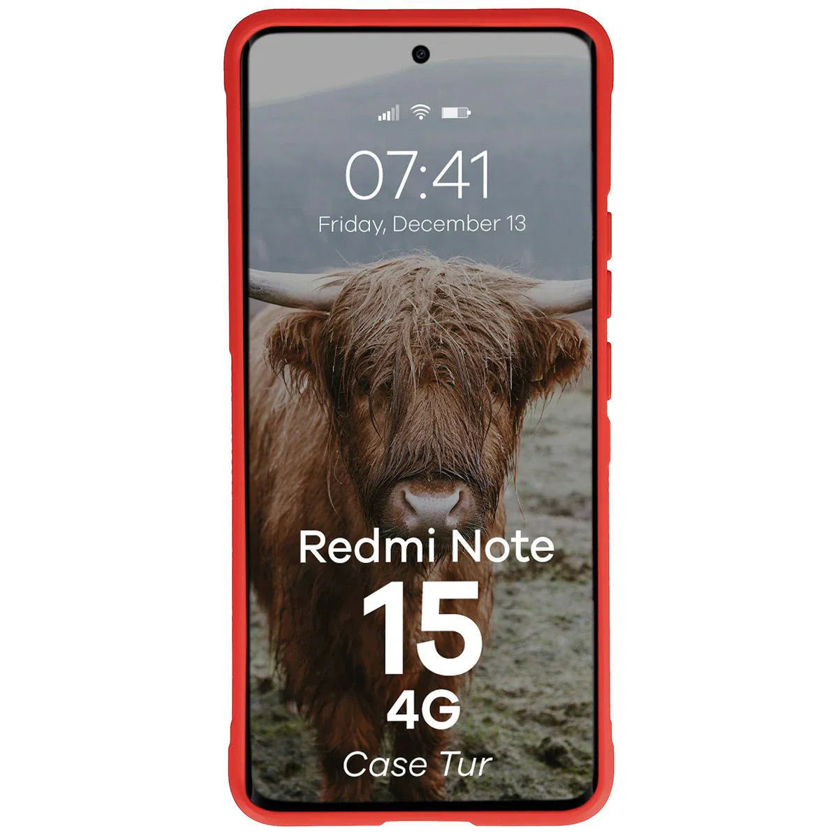 Robuste Handyhülle für Xiaomi Redmi Note 15 4G, Bizon Case Tur, Rot