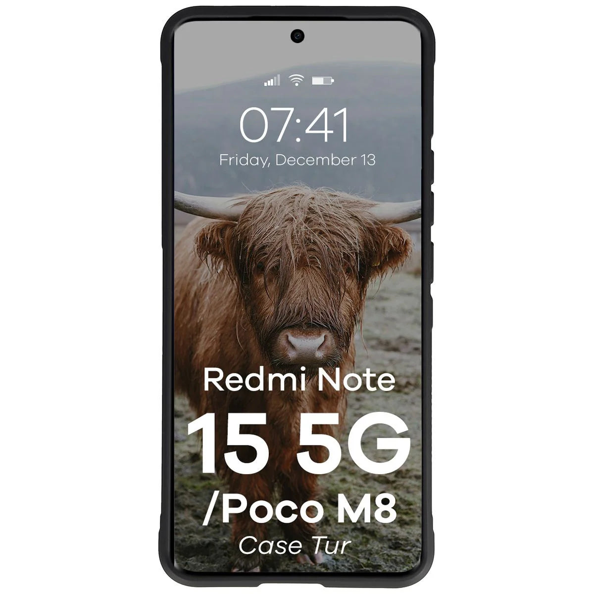 Robuste Handyhülle für Xiaomi Redmi Note 15 5G / POCO M8 5G, Bizon Case Tur, Schwarz