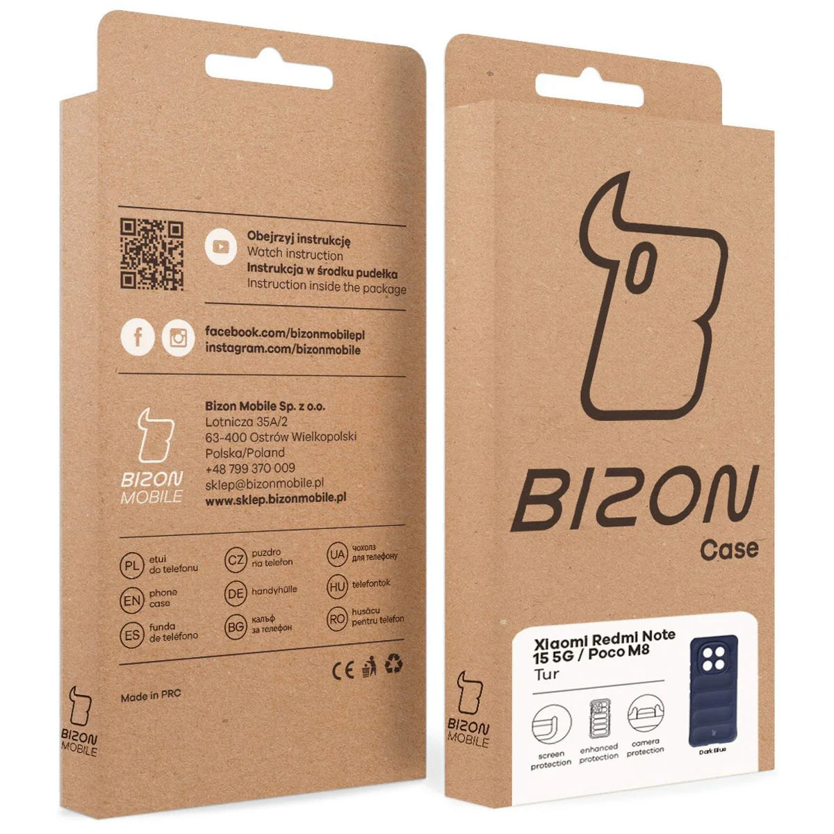 Robuste Handyhülle für Xiaomi Redmi Note 15 5G / POCO M8 5G, Bizon Case Tur, Dunkelblau