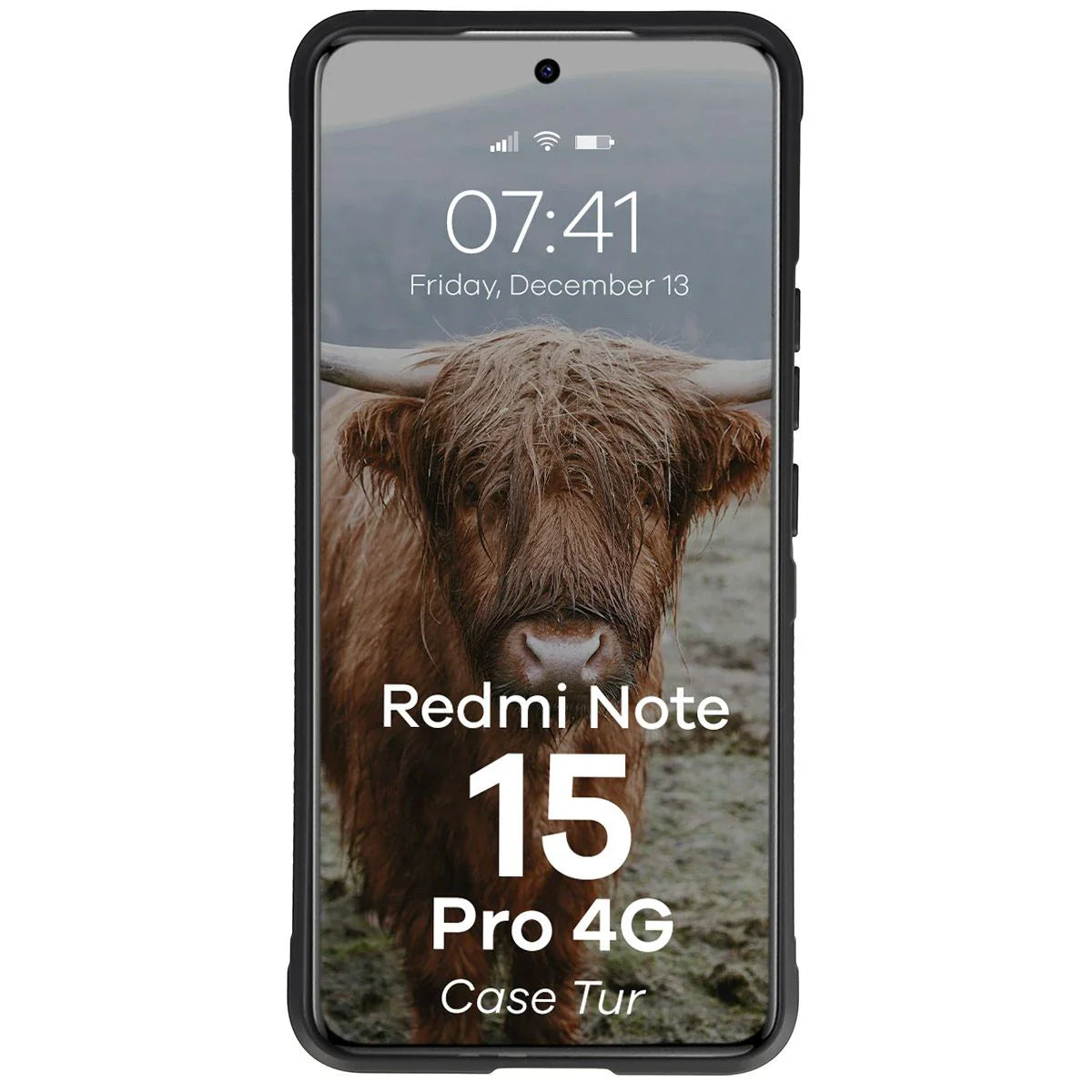 Robuste Handyhülle für Xiaomi Redmi Note 15 Pro 4G, Bizon Case Tur, Schwarz