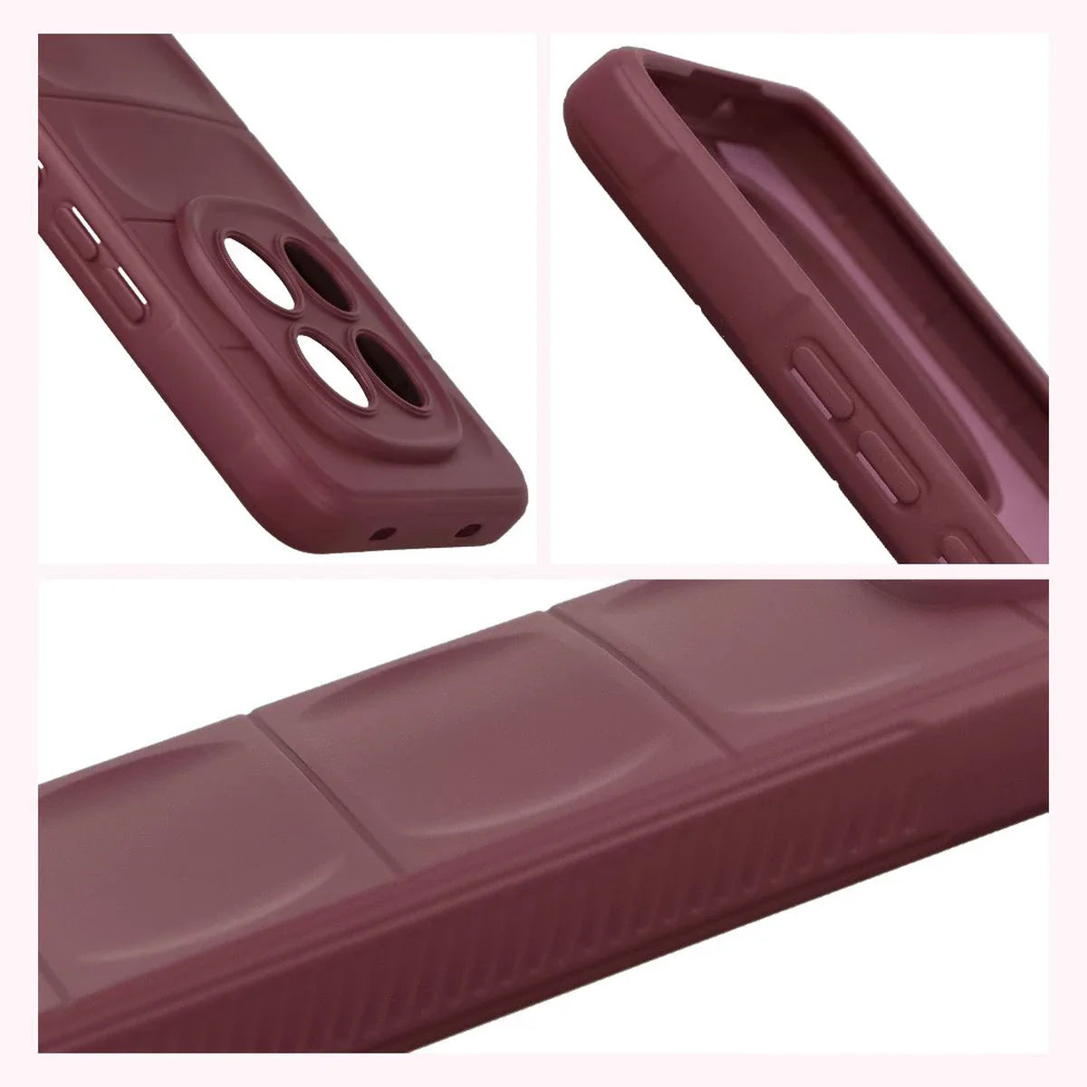 Robuste Handyhülle für Xiaomi Redmi Note 15 Pro 4G, Bizon Case Tur, Burgunderrot