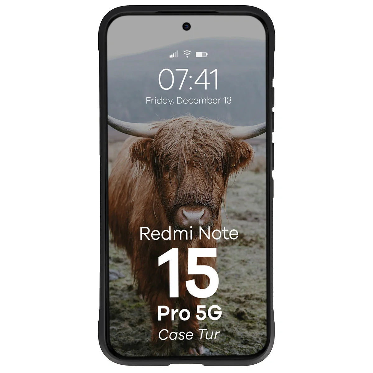Robuste Handyhülle für Xiaomi Redmi Note 15 Pro 5G, Bizon Case Tur, Schwarz