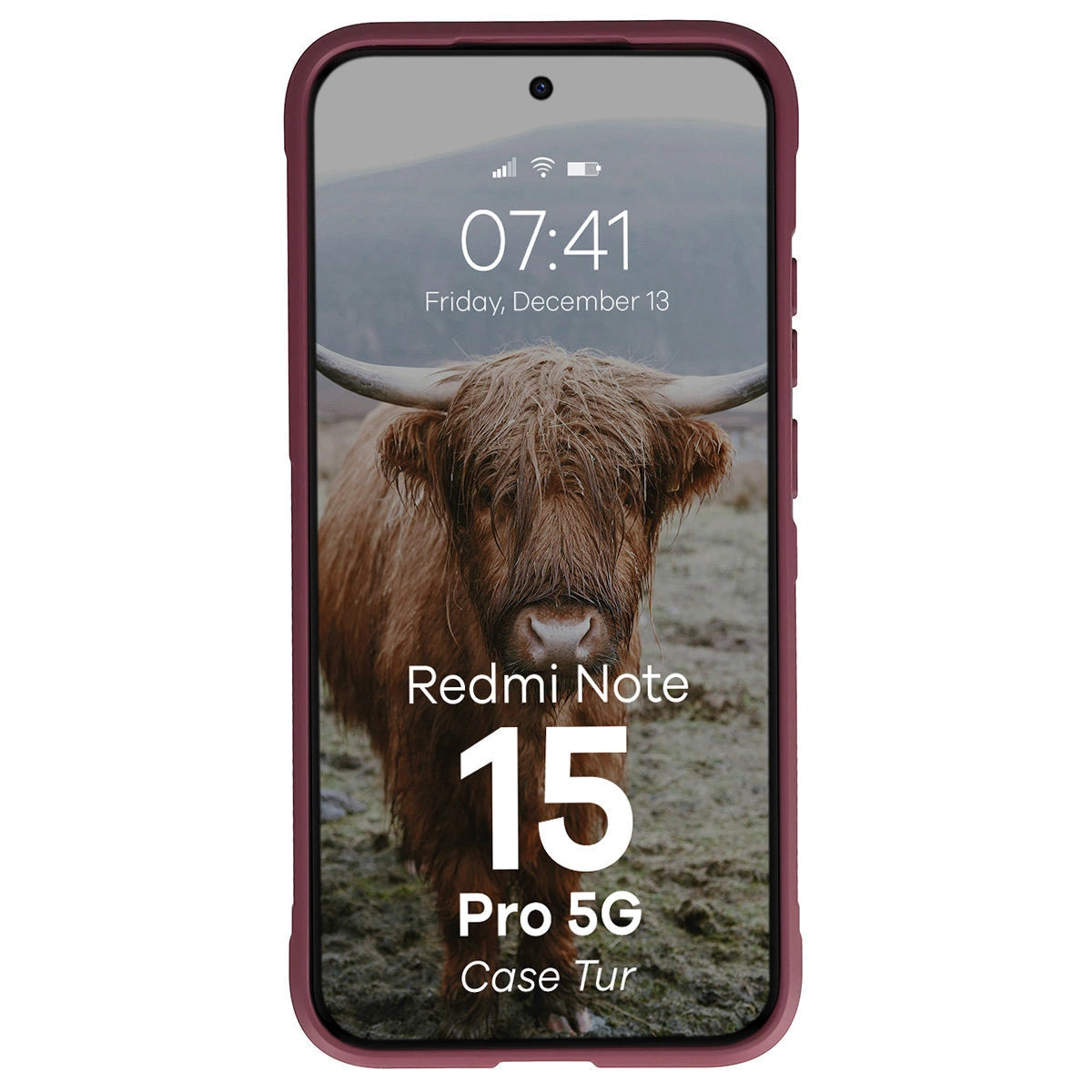 Robuste Handyhülle für Xiaomi Redmi Note 15 Pro 5G, Bizon Case Tur, Burgunderrot