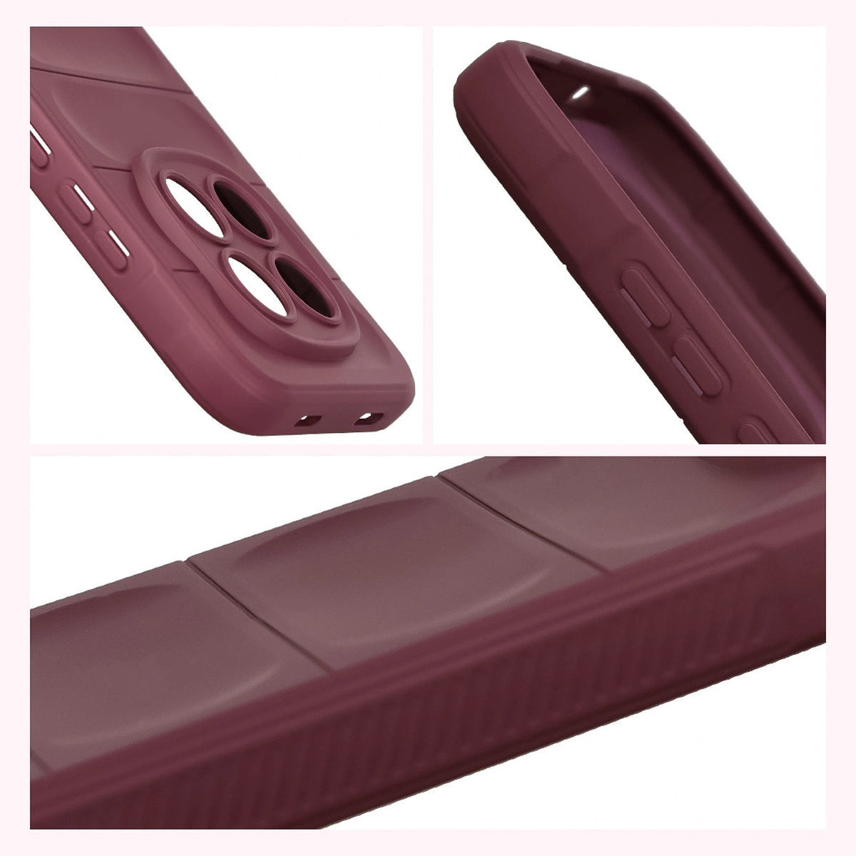 Robuste Handyhülle für Xiaomi Redmi Note 15 Pro 5G, Bizon Case Tur, Burgunderrot