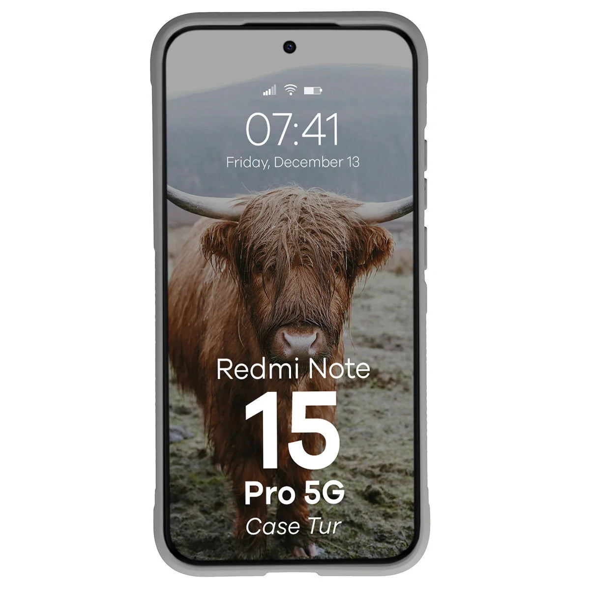 Robuste Handyhülle für Xiaomi Redmi Note 15 Pro 5G, Bizon Case Tur, Hellgrau