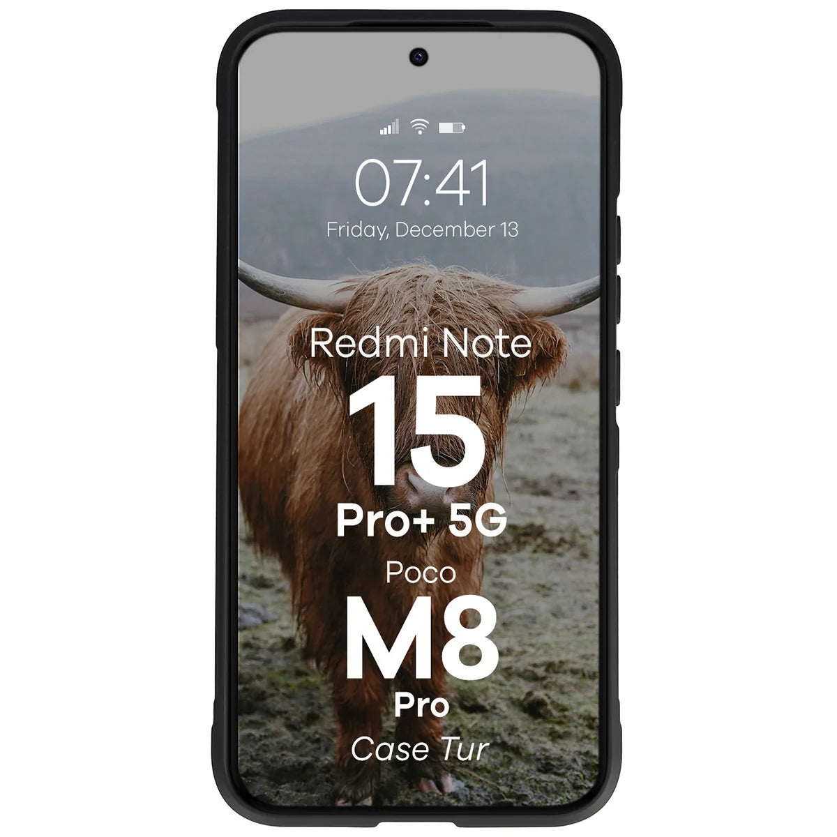 Robuste Handyhülle für Xiaomi Redmi Note 15 Pro Plus 5G / POCO M8 Pro 5G, Bizon Case Tur, Schwarz