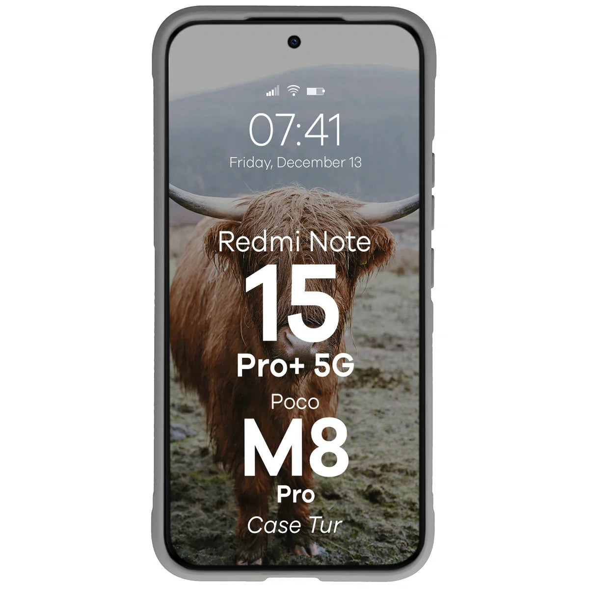 Robuste Handyhülle für Xiaomi Redmi Note 15 Pro Plus 5G / POCO M8 Pro 5G, Bizon Case Tur, Hellgrau