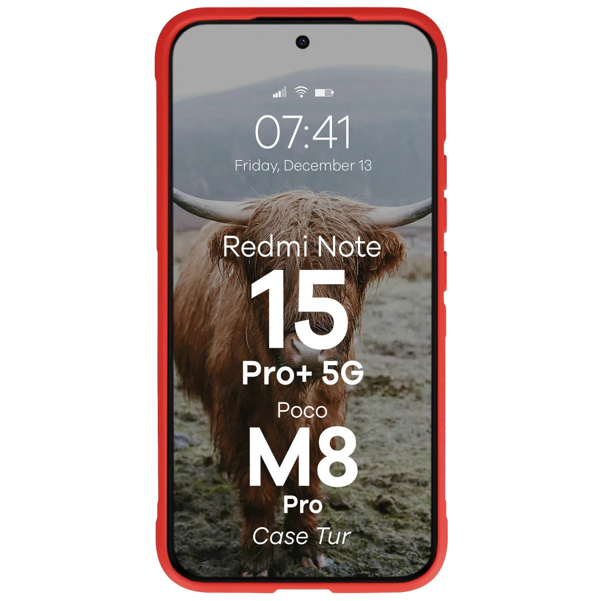 Robuste Handyhülle für Xiaomi Redmi Note 15 Pro Plus 5G / POCO M8 Pro 5G, Bizon Case Tur, Rot