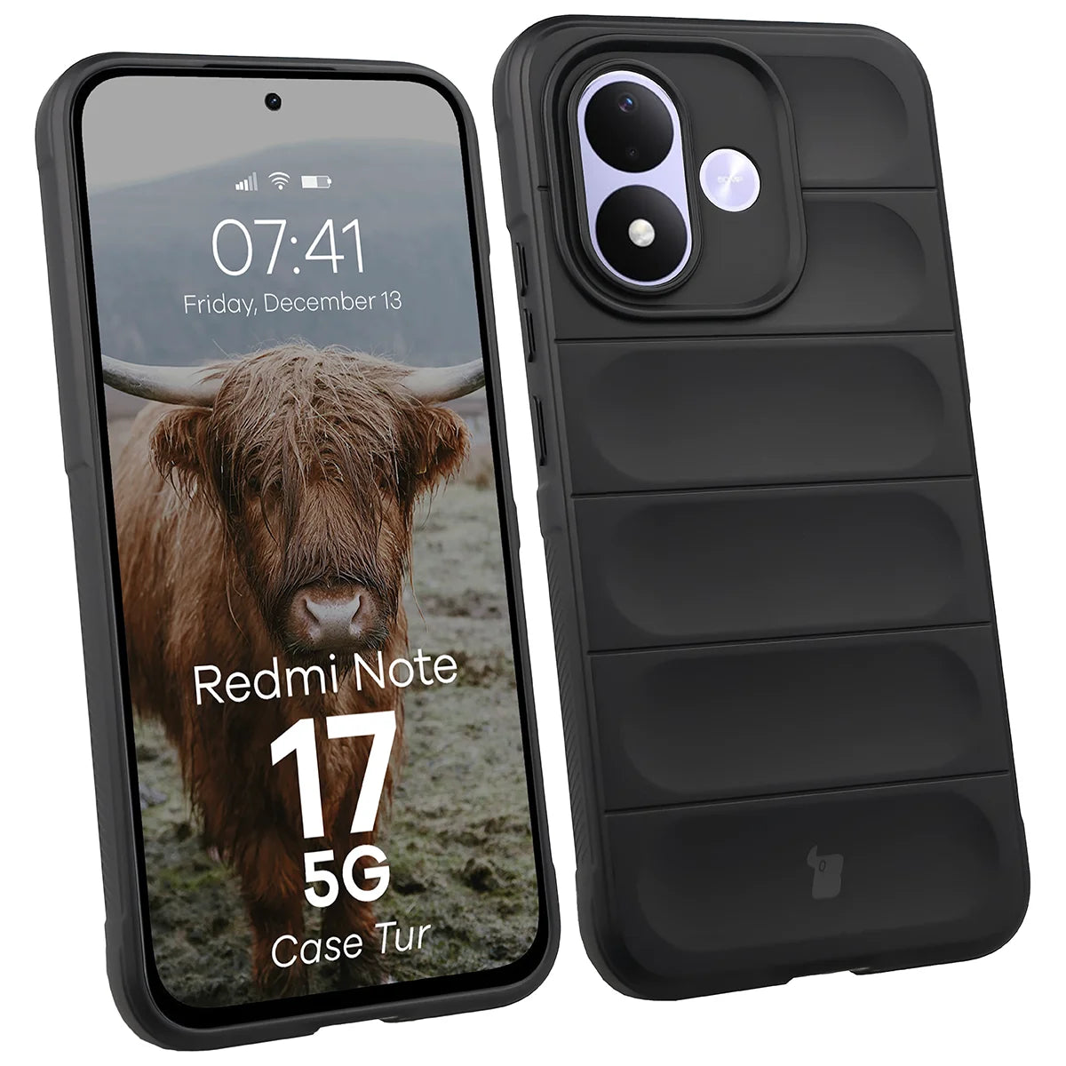 Robuste Handyhülle für Xiaomi Redmi Note 17 5G, Bizon Case Tur, Schwarz (1/8)