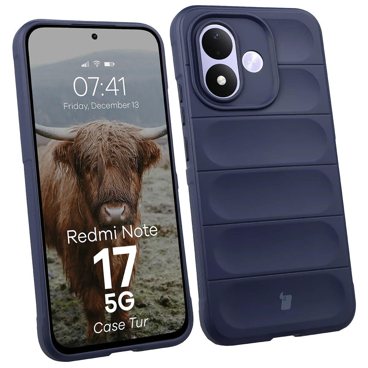 Robuste Handyhülle für Xiaomi Redmi Note 17 5G, Bizon Case Tur, Dunkelblau (1/8)
