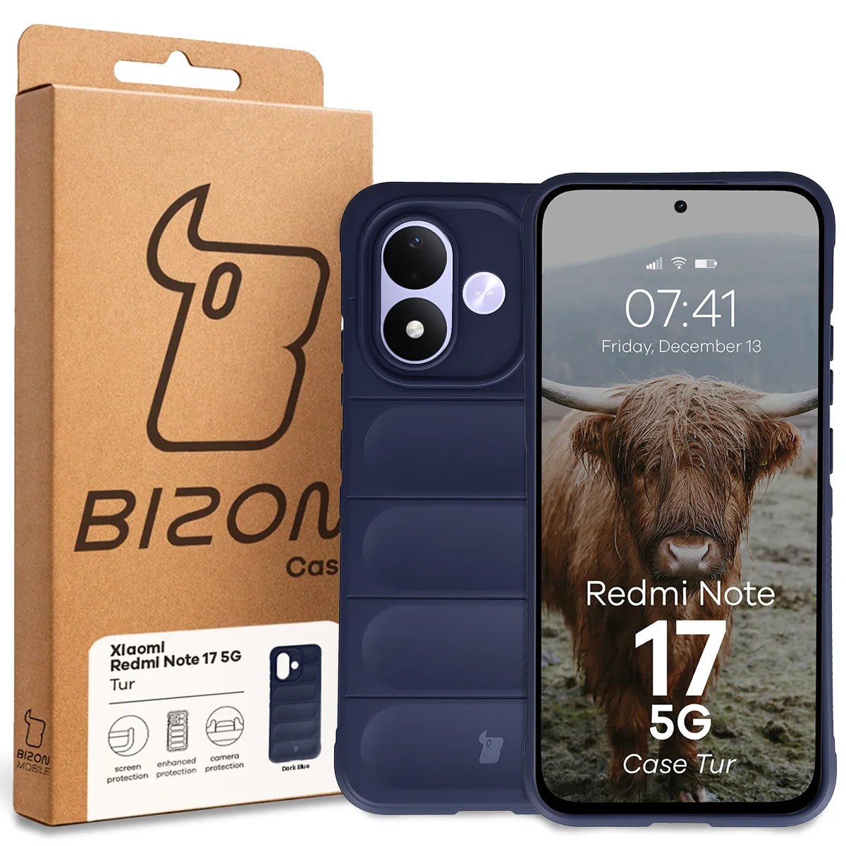 Robuste Handyhülle für Xiaomi Redmi Note 17 5G, Bizon Case Tur, Dunkelblau (8/8)